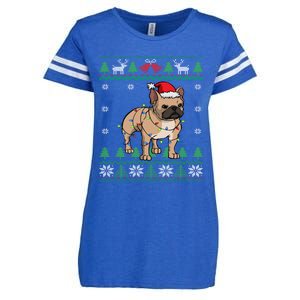 Frenchie Dog Santa French Bulldog Christmas Gift Enza Ladies Jersey Football T-Shirt