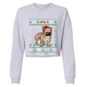 Frenchie Dog Santa French Bulldog Christmas Gift Cropped Pullover Crew