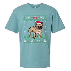 Frenchie Dog Santa French Bulldog Christmas Gift Sueded Cloud Jersey T-Shirt