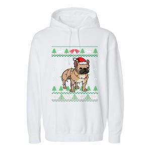 Frenchie Dog Santa French Bulldog Christmas Gift Garment-Dyed Fleece Hoodie