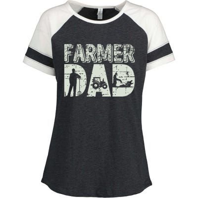 Farmer Dad Shirts Farm Farming Fathers Day Gift Tractor Enza Ladies Jersey Colorblock Tee