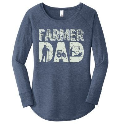 Farmer Dad Shirts Farm Farming Fathers Day Gift Tractor Women's Perfect Tri Tunic Long Sleeve Shirt