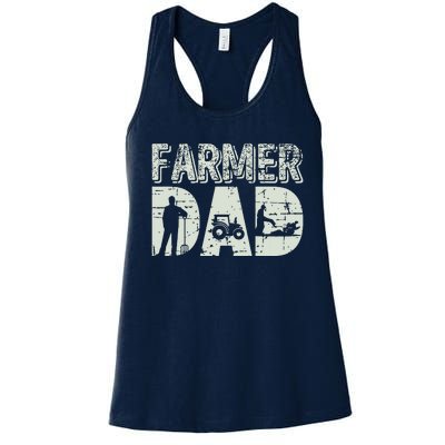 Farmer Dad Shirts Farm Farming Fathers Day Gift Tractor Women's Racerback Tank