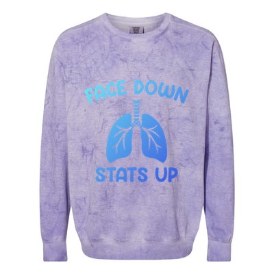 Face Down Sats Up Respiratory Therapist Cool Gift Colorblast Crewneck Sweatshirt