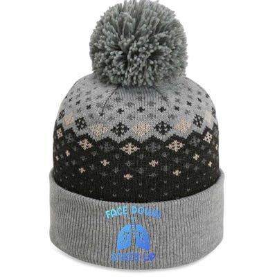 Face Down Sats Up Respiratory Therapist Cool Gift The Baniff Cuffed Pom Beanie