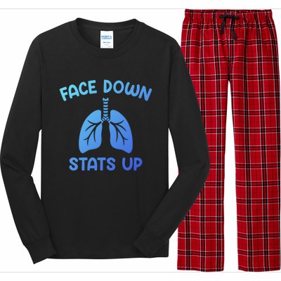 Face Down Sats Up Respiratory Therapist Cool Gift Long Sleeve Pajama Set