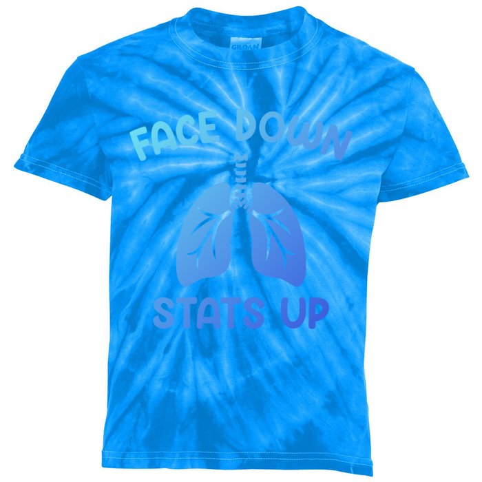 Face Down Sats Up Respiratory Therapist Cool Gift Kids Tie-Dye T-Shirt