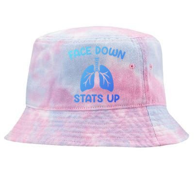 Face Down Sats Up Respiratory Therapist Cool Gift Tie-Dyed Bucket Hat