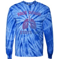 Face Down Sats Up Respiratory Therapist Cool Gift Tie-Dye Long Sleeve Shirt