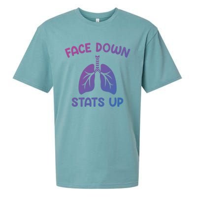 Face Down Sats Up Respiratory Therapist Cool Gift Sueded Cloud Jersey T-Shirt