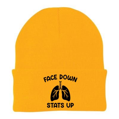 Face Down Sats Up Respiratory Therapist Cute Gift Knit Cap Winter Beanie