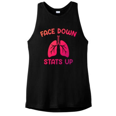 Face Down Sats Up Respiratory Therapist Cool Gift Ladies PosiCharge Tri-Blend Wicking Tank