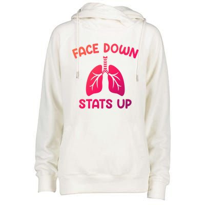 Face Down Sats Up Respiratory Therapist Cool Gift Womens Funnel Neck Pullover Hood