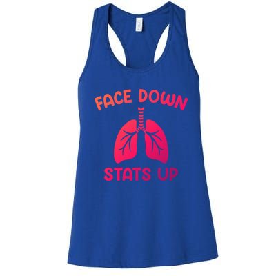 Face Down Sats Up Respiratory Therapist Cool Gift Women's Racerback Tank