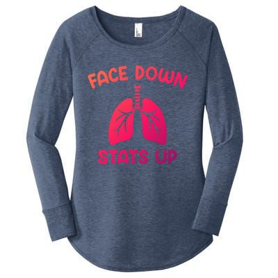 Face Down Sats Up Respiratory Therapist Cool Gift Women's Perfect Tri Tunic Long Sleeve Shirt