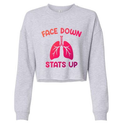 Face Down Sats Up Respiratory Therapist Cool Gift Cropped Pullover Crew