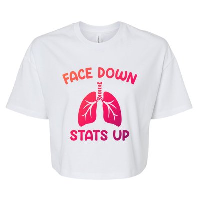 Face Down Sats Up Respiratory Therapist Cool Gift Bella+Canvas Jersey Crop Tee