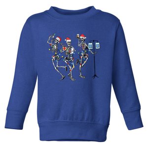 Funny Dancing Skeleton With Santa Hat Christmas Nurse Cute Gift Toddler Sweatshirt