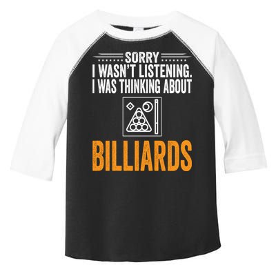 Father's Day Sorry I Wasn't Listening I Was Thinking Billiards Gift For Dad Toddler Fine Jersey T-Shirt