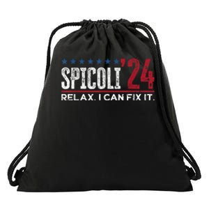 Funny Distressed Spicoli 24 Spicoli 2024 Relax I Can Fix It Drawstring Bag