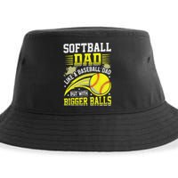 Fathers Day Softball Dad Like Baseball But With Bigger Balls Sustainable Bucket Hat