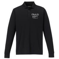 Fraud Dept Scam America Performance Long Sleeve Polo