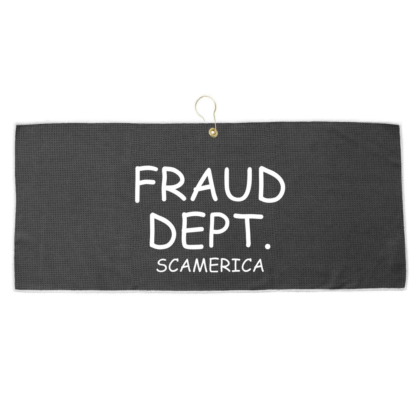 Fraud Dept Scam America Large Microfiber Waffle Golf Towel
