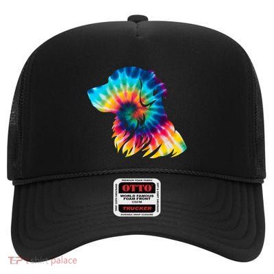 Funny Dog Squad Puppy Lovers Golden Retriever Mom Tie Dye Gift High Crown Mesh Back Trucker Hat