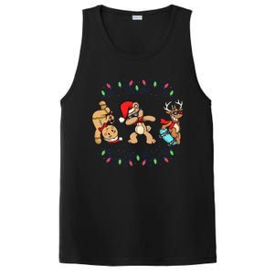 Festive Dabbing Santa Bear with Skate Reindeer and Xmas Lights PosiCharge Competitor Tank