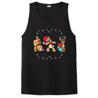 Festive Dabbing Santa Bear with Skate Reindeer and Xmas Lights PosiCharge Competitor Tank