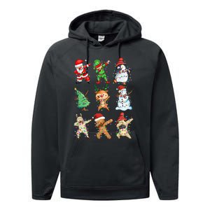 Festive Dabbing Santa Elf Crew for Christmas Performance Fleece Hoodie