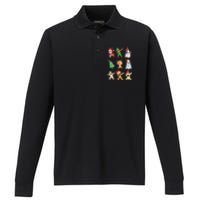 Festive Dabbing Santa Elf Crew for Christmas Performance Long Sleeve Polo