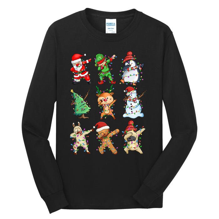 Festive Dabbing Santa Elf Crew for Christmas Tall Long Sleeve T-Shirt