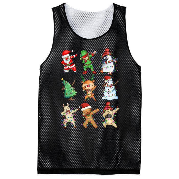 Festive Dabbing Santa Elf Crew for Christmas Mesh Reversible Basketball Jersey Tank