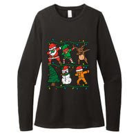 Festive Dabbing Santa Elf Reindeer Pajamas Womens CVC Long Sleeve Shirt