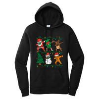 Festive Dabbing Santa Elf Reindeer Pajamas Women's Pullover Hoodie