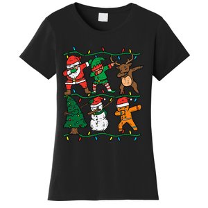 Festive Dabbing Santa Elf Reindeer Pajamas Women's T-Shirt