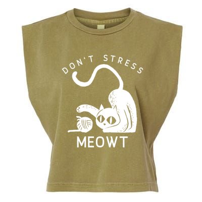 Feline Don’t Stress Meowt Cute Gift Garment-Dyed Women's Muscle Tee