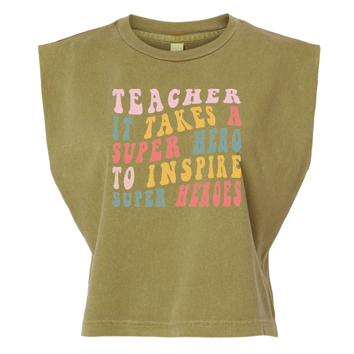 First Day School Superhero Inspire Super Heros Teacher Women Garment-Dyed Women's Muscle Tee