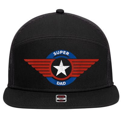 Father's Day Super Hero Dad Father And Protector 7 Panel Mesh Trucker Snapback Hat