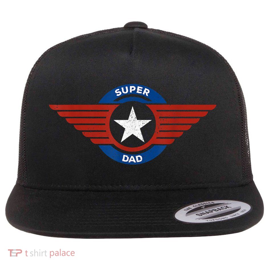 Father's Day Super Hero Dad Father And Protector Flatbill Hat