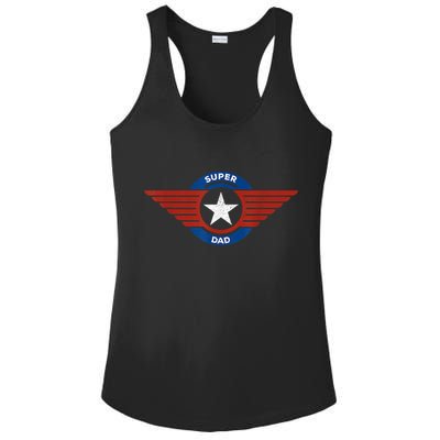 Father's Day Super Hero Dad Father And Protector Ladies PosiCharge Competitor Racerback Tank
