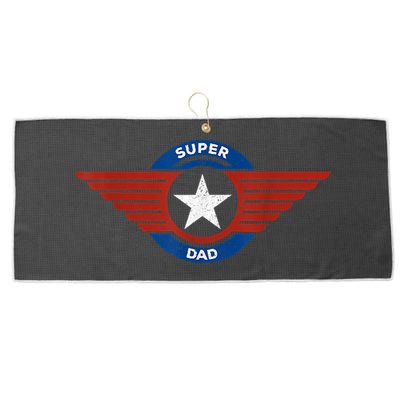 Father's Day Super Hero Dad Father And Protector Large Microfiber Waffle Golf Towel