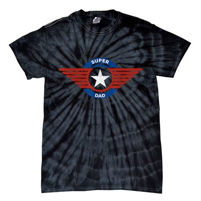 Father's Day Super Hero Dad Father And Protector Tie-Dye T-Shirt