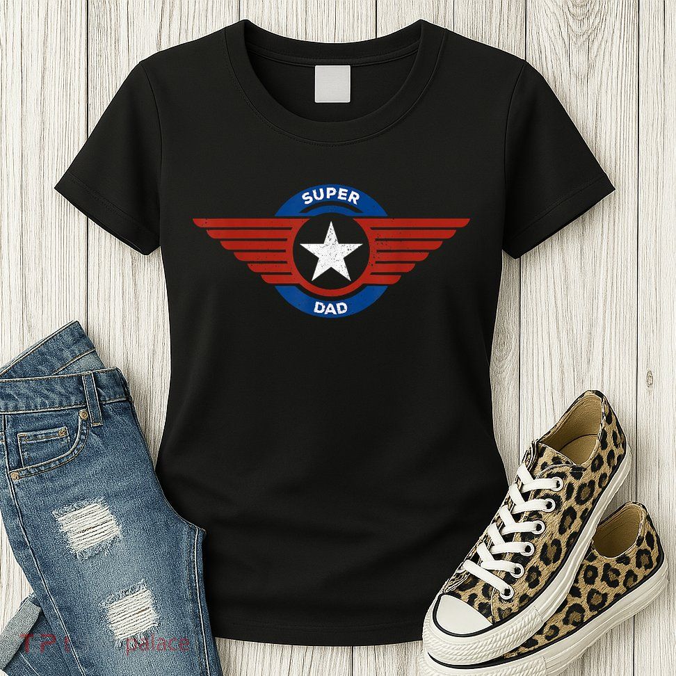 Father's Day Super Hero Dad Father And Protector Womens T-Shirt