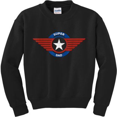 Father's Day Super Hero Dad Father And Protector Kids Sweatshirt