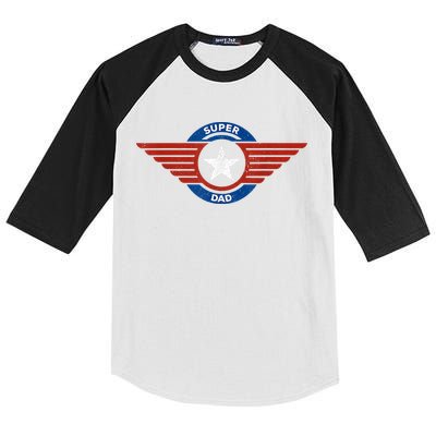 Father's Day Super Hero Dad Father And Protector Kids Colorblock Raglan Jersey