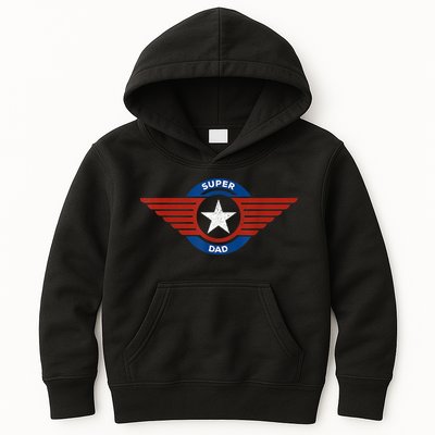 Father's Day Super Hero Dad Father And Protector Kids Hoodie