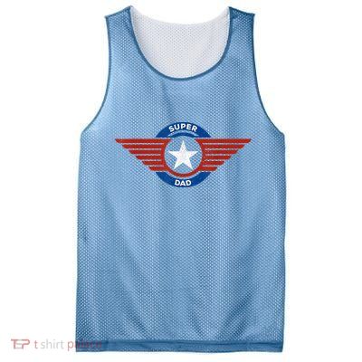 Father's Day Super Hero Dad Father And Protector Mesh Reversible Basketball Jersey Tank