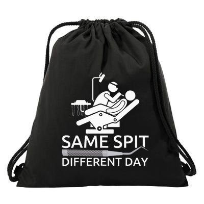 Funny Dentist Same Spit Different Day Drawstring Bag